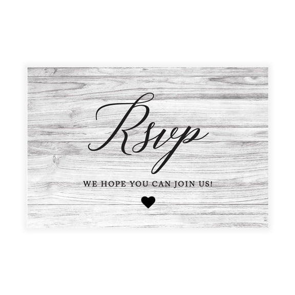 Koyal Wholesale 56-Pk RSVP Postcards for Wedding Gray Rustic Wood Cardstock Response Reply Cards, "4 x 6"