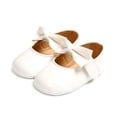 thumbnail image 3 of Gyratedream Infant Newborn Toddler Baby Girls Shoes Mary Jane Flats Bowknot Design Anti-Slip Soft Sole PU Leather Moccasins for Prewalkers Birthday Wedding Crib Shoes, 3 of 9