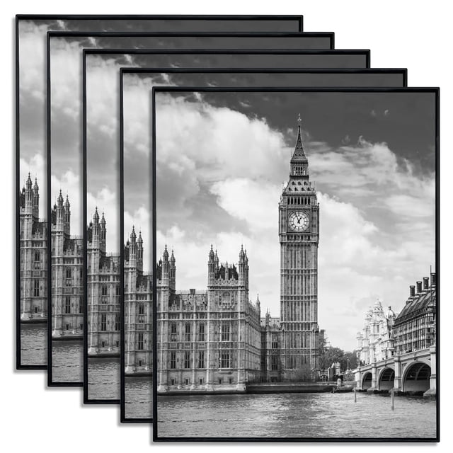 Marco de fotos GoMaize con carga frontal, negro, 20 x 25 cm, juego de 5