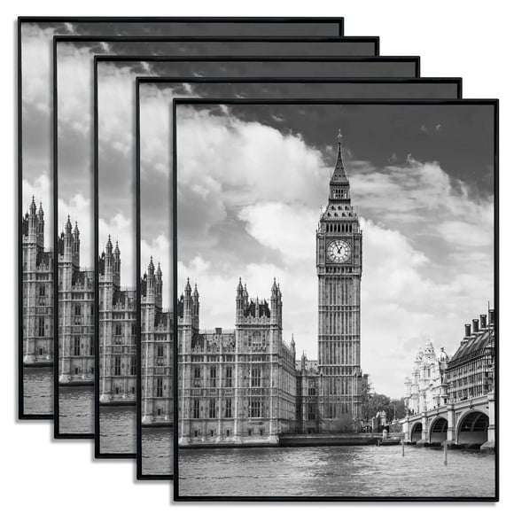 Marco de fotos GoMaize con carga frontal, negro, 20 x 25 cm, juego de 5