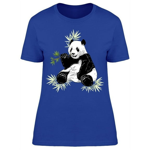 Eating Panda Bear Bamboo T-Shirt Women -Image by Shutterstock, Female Large