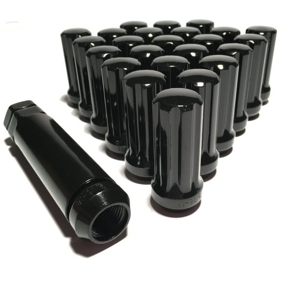 32 PC DODGE RAM 2500 3500 9/16 BLACK TRUCK SPLINE 2" LOCKING LUG NUTS   2 KEYS