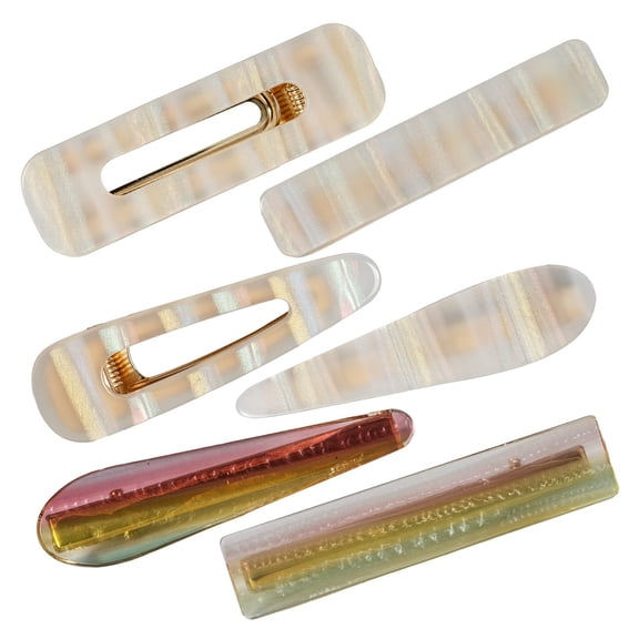 JIRIS Fashion Hair Clips, Geometric, Multi-Color, 6 ct