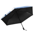 thumbnail image 4 of Blue Stripes Cute Bear Faces Dot Flowers All Weather Umbrella Triple Folding Parasol 6 Ribs UV Protection Portable, 4 of 8