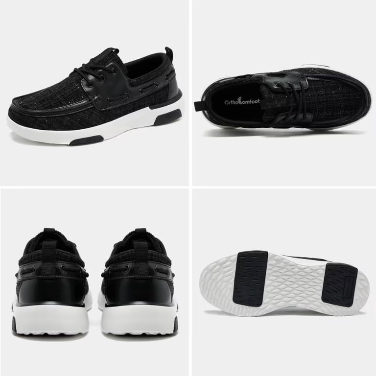 NEW OrthoComfoot Orthopedic Leather Walking Shoes Arch Support Slip-On Loafer 12 Amazon.com: Men main image 4