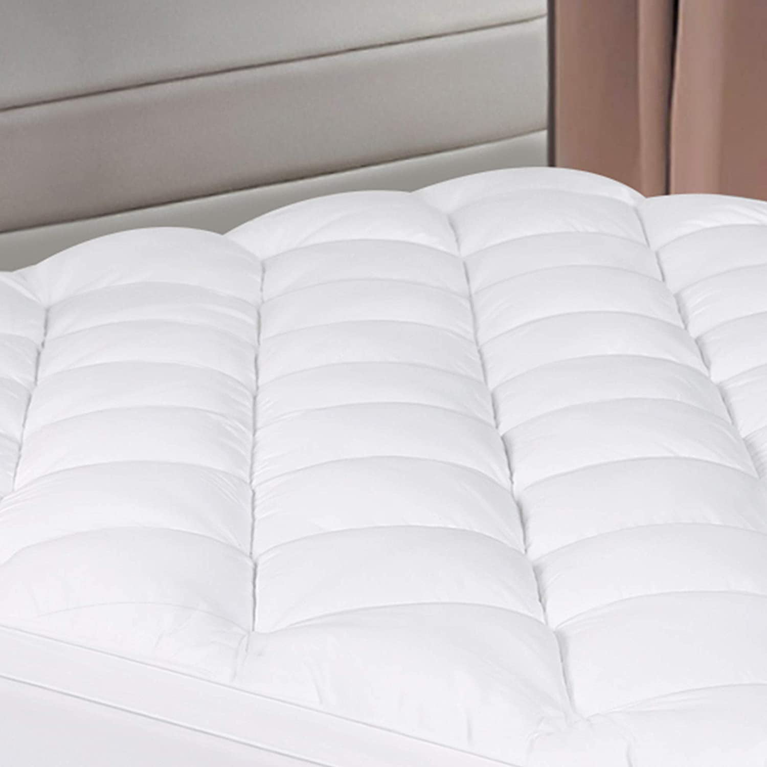 Details about   White Mattress Pad Soft Overfilled Plush Hypoallergenic Waterproof Bed Protector 