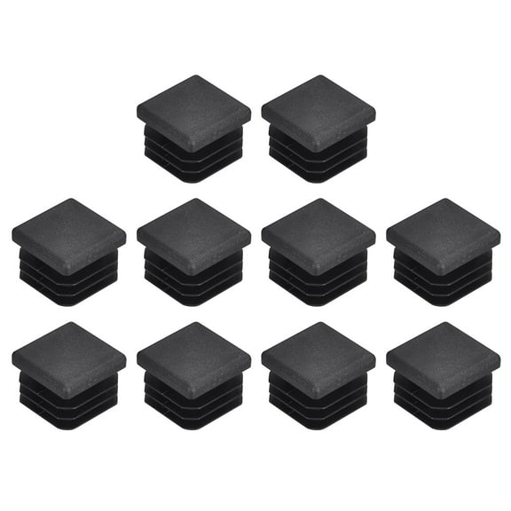 10Pack 20mmx20mm(0.79inch) Plastic Tubing Plug Square Post End Caps Black