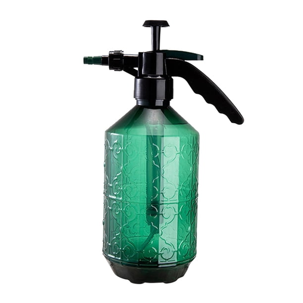 Botella rociadora de riego portátil de 2 l con boquilla ajustable para césped, jardín, interior y exterior Verde