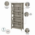 thumbnail image 3 of Bush Furniture Key West Tall TV Stand with 2 Bookcases, Washed Gray, 3 of 6