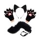 thumbnail image 3 of Conjunto de diadema con orejas de animal y guantes de cola para disfrazarse de una hermosa cola larga para fiestas temáticas. Negro, 3 of 8