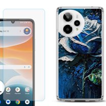 Phone Case for Cricket Icon Pro 2026, with Screen Protector, by OneToughShield - Blue Rose