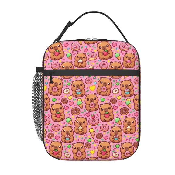 Capybara Insulated Lunch Bag For Women & Men, Reusable Leak-Proof Lunch Box With Cooler Compartment, Lunch Tote For Work Office Travel Picnic