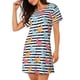 thumbnail image 2 of Easygdp Colorful Llama Camisón de manga corta para mujer, informal, estampado, 2 of 6