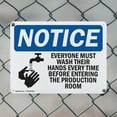 thumbnail image 5 of (2 Pack) Everyone Must Wash Their Hands OSHA Notice Sign 10 Inch X 7 Inch Plastic Sign, Weather Resistant, UV Protected for Workplace, Business, and Construction Site, Made in the USA, 5 of 8