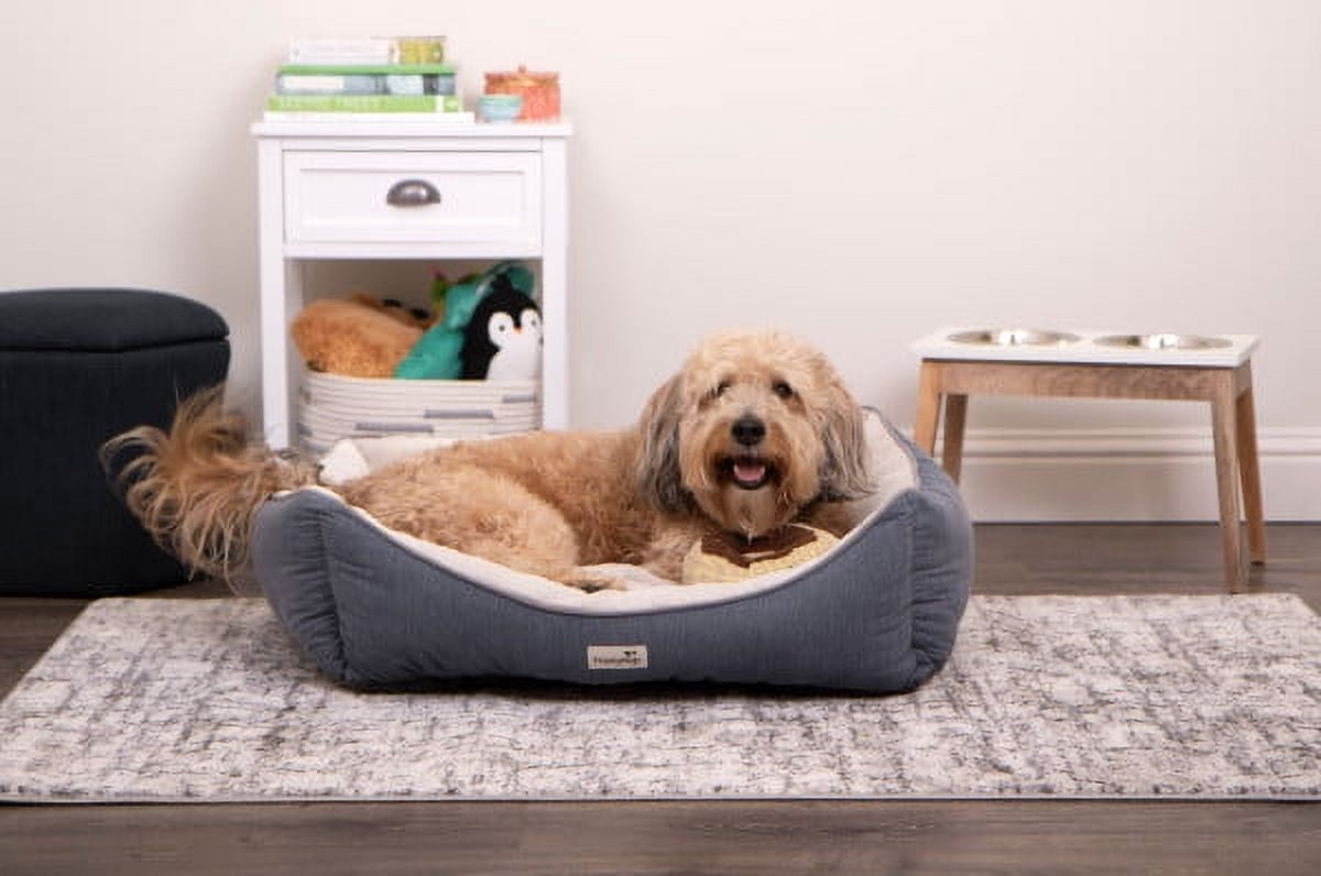 TrustyPup Burrow Nest Pet Bed - Chambray Dark Blue, Medium