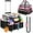 Pink, variant on Large Rolling Cleaning Caddy Bag with Detachable Trolley,Cleaning Cart on Wheels with Shoulder Strap,Cleaning Supplies Organizer for Housekeepers,PInk