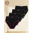 thumbnail image 2 of Meiyating Womens High Waisted Underwear Cotton Panties Soft Stretch Breathable Comfy Full Coverage Briefs 4 Pack, 2 of 7