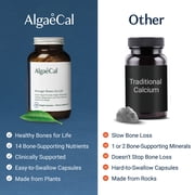 AlgaeCal Plant Calcium & D3 Complete Supplement | Clinically Supported to Stop Bone Loss | 13 Minerals + Vitamin D3, A, E, K for Bone, Joint, and Immune Health | Natural Calcium with Magnesium & Zinc