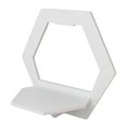 thumbnail image 4 of Estante flotante hexagonal de 3 piezas de PVC, moderno, sencillo, de aspecto elegante, organizador de pared, color blanco, 4 of 15