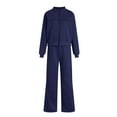 thumbnail image 4 of YDFCWXW Women 2 Piece Outfits Fall Lounge Matching Set Zip Up Sweatshirt Jacket and Sweatpants Sweatsuit Sets Travel Clothes Blue, S, 4 of 6