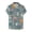 Navy, variant on Men's Fashion Casual Easter 3D Digital Rabbit Print Short Sleeve Button Down Shirt Dark Blue L