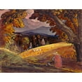 thumbnail image 2 of Samuel Palmer 18x15 Gold Ornate Wood Frame and Double Matted Museum Art Print Titled - Harvesters by Firelight (1830), 2 of 4
