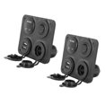 thumbnail image 1 of 2X 4 Function Panel Dual USB Charger Green LED Volt 12V Power Outlet ON-OFF Switch,blue & black, 1 of 5