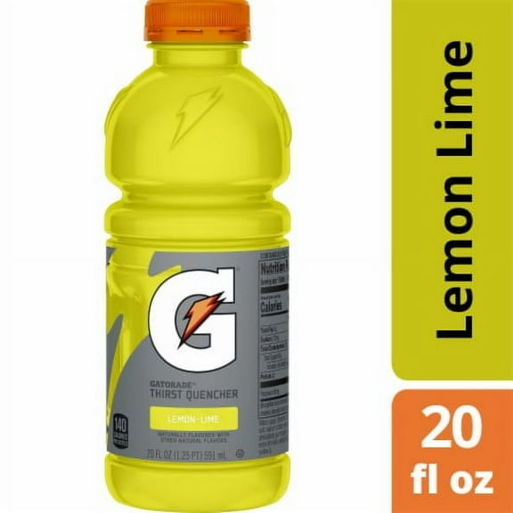 Pack of 2 - Gatorade Yellow Lemon Lime Sports Drink Bottle 20 fl oz