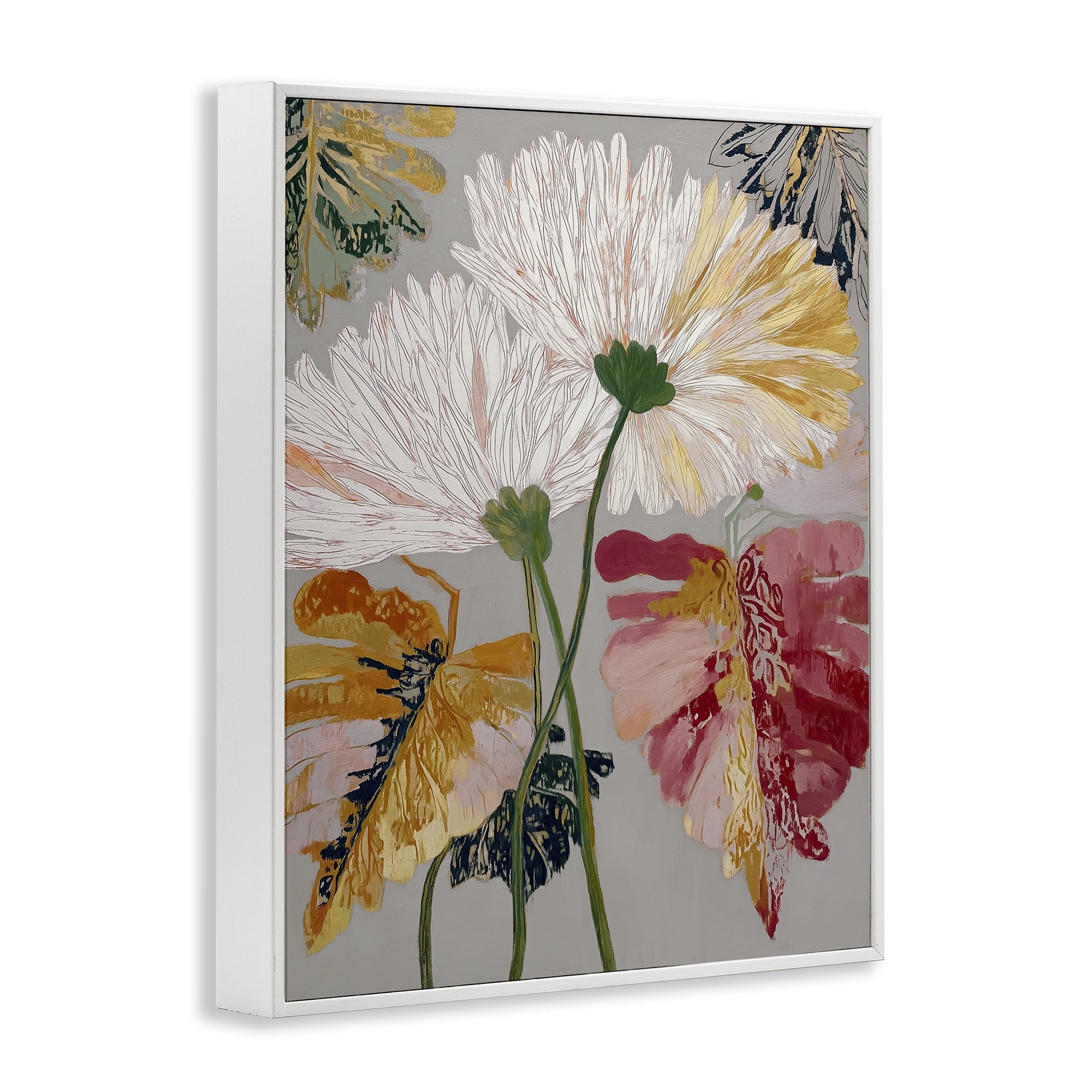Playful Assumptions Flowers White Framed Giclee Art, design by Annabelle Hall