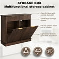 thumbnail image 6 of Blotout 20 Gallon Double Tilt-Out Trash Cabinet,Fluted Laundry Hamper Cabinet with 2 Drawers & Charging Station,Hidden Wooden Garbage Can Cabinet for Kitchen & Living Room, 6 of 10