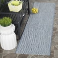 thumbnail image 2 of SAFAVIEH Courtyard Blair Geometric Indoor/Outdoor Runner, 2'3" x 14', Blue/Light Grey, 2 of 10