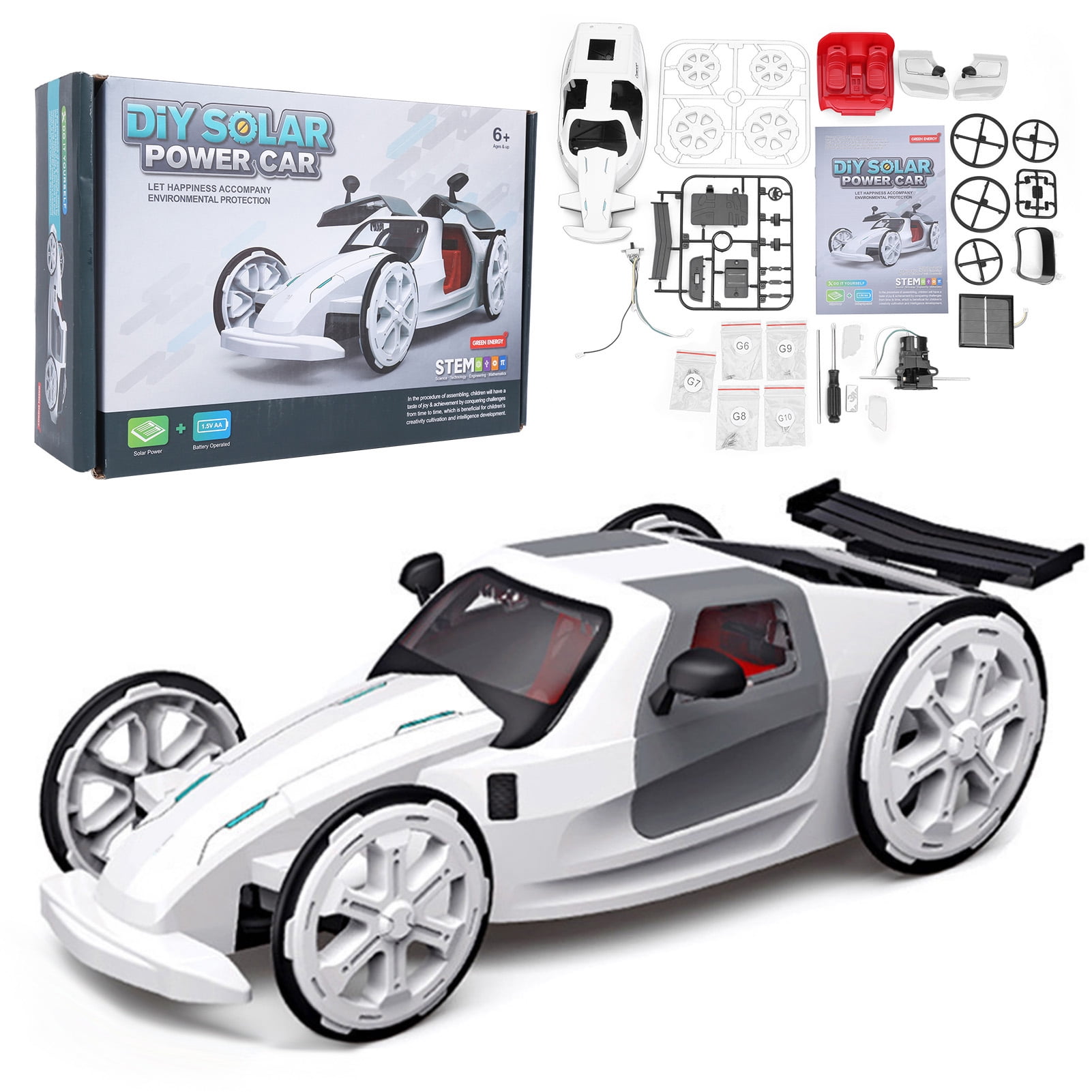 LHCER Solar Electric Toys Car, Toy Car Openable Door Exquisite With