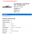 thumbnail image 2 of Rear Wiper Blade - Compatible with 2012 - 2018 GMC Terrain 2013 2014 2015 2016 2017, 2 of 2