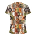 thumbnail image 4 of HAPIMO Women' Plus Size Casual Loose Flower Print Tops Summer Tops for Women Elegant Pleated Blouses Flowy Fashion Clothes Round Neck Tees Dressy Tunic Multicolor M, 4 of 6