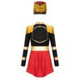 thumbnail image 2 of Aislor Girls Ringmaster Costume Majorette Outfits Long Sleeve Tassels Sequins Leotard Dress with Hat Black B 6, 2 of 7