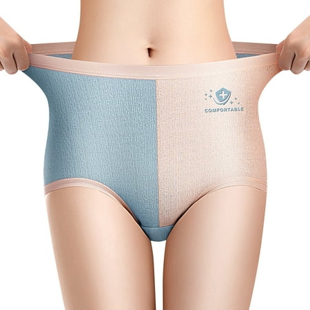 

GWAABD Underware for Women Ladies Mid Waist Elastic Stitching Seamless Cotton Breathable Comfortable Abdominal Lifting Panties