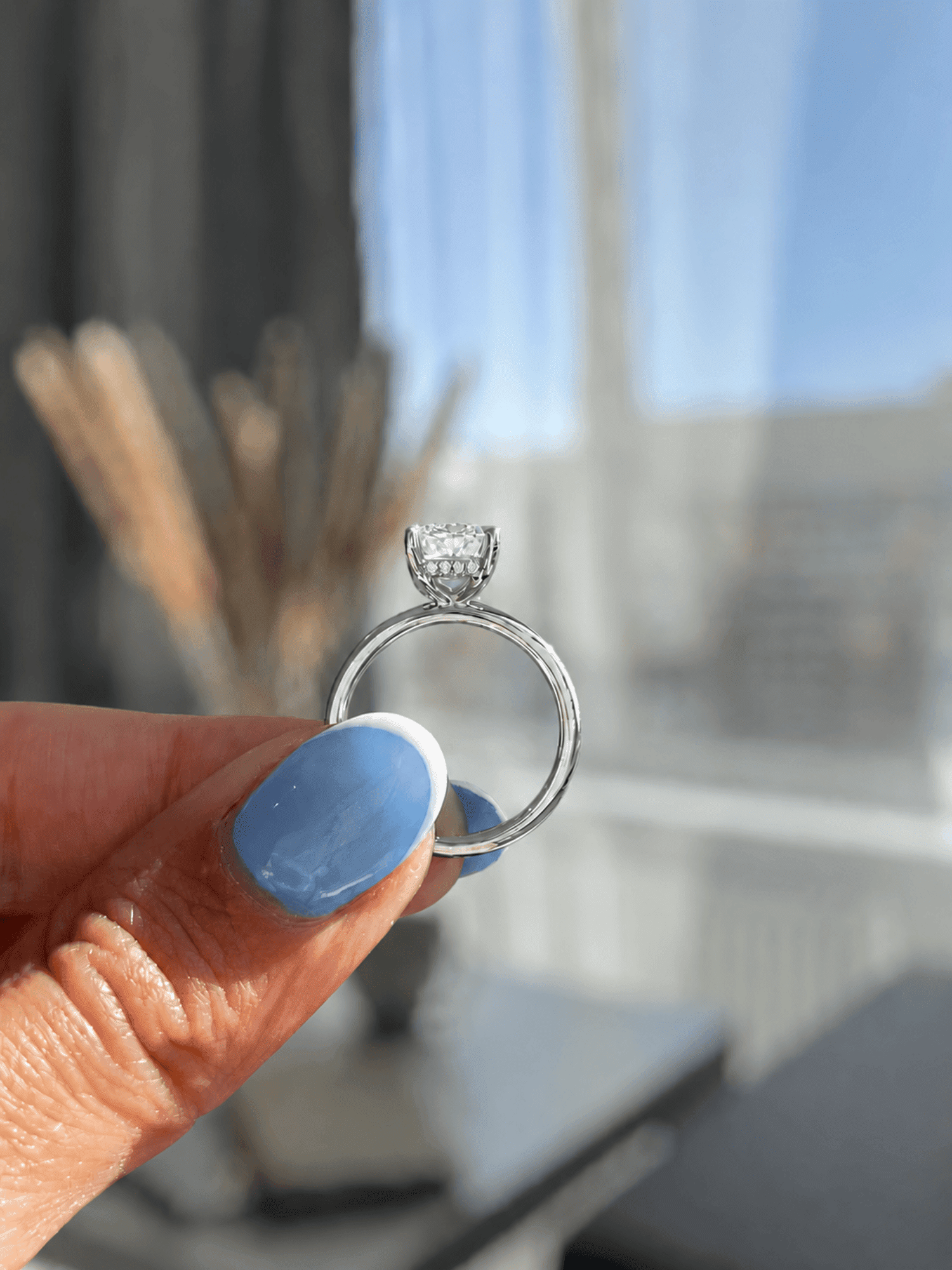ESTE ORIGIN 2.00Ct Emerald Cut Lab Grown Diamond Engagement Ring, Hidden Halo 14K White Gold