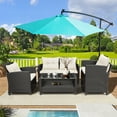 thumbnail image 2 of ENYOPRO Outdoor Patio Umbrella, 10ft Cantilever Offset Umbrella, Solar LED Lighted Sun Shade Market Umbrella with Hanging Cover and Cross Base for Garden, Deck, Patio, Backyard and Poolside, K2059, 2 of 10