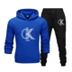 thumbnail image 3 of CK-Conjunto de sudaderas con capucha y pantalones con estampado de tendencia para hombre y mujer, chándales informales, conjunto de ropa deportiva, simplicidad relajada informal, talla grande, 3 of 5