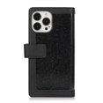 thumbnail image 3 of Feishell Sparkle Case For iPhone 12 Pro Max, Women Wallet with Card Holder, Glitter Bling Flip PU Leather Magnetic Kickstand Zipper Purse Case Wrist Strap For iPhone 12 Pro Max, Black, 3 of 9