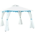 thumbnail image 3 of Topbuy 2 Tier 10'x10'Patio Steel Gazebo Outdoor Canopy Tent Steel Frame Shelter Awning W/Side Walls for Patio Yard Garden, 3 of 9