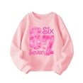 thumbnail image 3 of Kids Hoodies Sweatshirts Valentine'S Day Six Seven 67 Letter Print Kids' Printed Pullover Sweatshirt Long Sleeve Crewneck Casual Girls And Boys Soft Tops Pink 150/(10-11 Years), 3 of 9