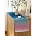 thumbnail image 5 of Table Runner 72 Inches Long for Kitchen Dining, Pink Blue Ombre Dresser Scarf Farmhouse, Dining Table Decorations for Wedding/Parties, Modern Geometric Striped Abstract Art 18 x 72 In, 5 of 9