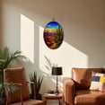 thumbnail image 5 of Canvas Wall Art Stunning Stained Glass Western Landscape Cactus Oval Framed Canvas Prints Vintage Wall Hanging Decor for Home Decorations 8.6"x11.4", 5 of 7