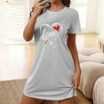 thumbnail image 2 of Fsgntruao Nightgowns for Women Short Sleeve Sleepshirt Round Neck Loose Breathable Comfortable wear Nightshirt Above The Knee Sleep Dress Casual Sleepwear Home Dress, 2 of 5