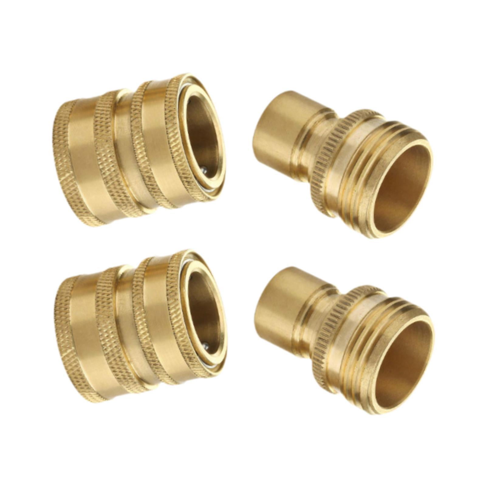 Zxpjkyu 4 Pieces Garden Hose Quick Connect Water Hose Fitting 3/4 inch Repair Parts High Brass