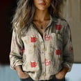 thumbnail image 2 of Chandails pour Femmes Classique Noël Décontracté Manches Longues Chemise Douce Imitation Coton Rides Confortables Coupe Charmant Parfait pour Dîners Festifs & Célébrations Décontractées Chandails pour Femmes, 2 of 2