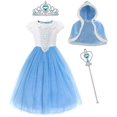 thumbnail image 2 of MYZLS Vestido de princesa Cenicienta para niñas, disfraz de fiesta elegante, disfraz de Navidad para 3-8 años, 2 of 3