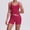 Red, variant on SKQIT Womens Workout Sets 2 Piece Gym Yoga Outfits Crossover Shorts Crop Tank Top with Contrast Trim