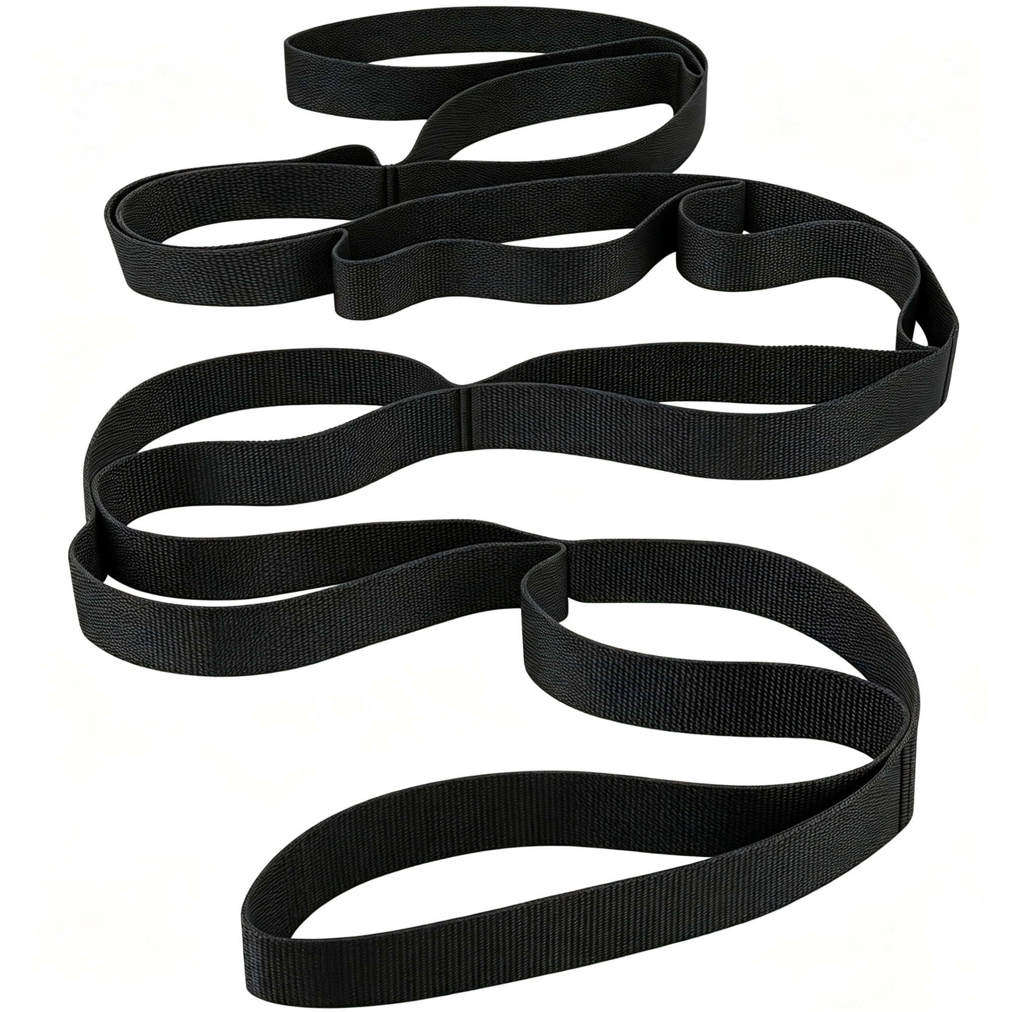 Stretching Strap for Physical Therapy and Home Rehab, 10 Loops Non-Elastic Yoga Strap for Hamstring, Calf and Back Stretching, Mobility, Exercise, Pilates, Flexibility